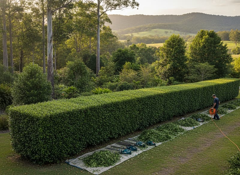 Hedge Trimming performed by Brisbane West Arborist in the Brisbane West