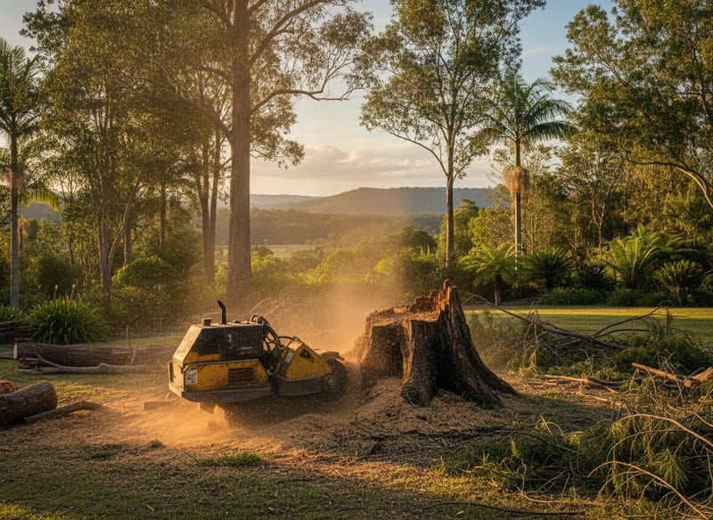 Stump Grinding performed by Brisbane West Arborist in the Brisbane West